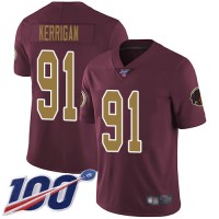 Nike Washington Commanders #91 Ryan Kerrigan Burgundy Red Alternate Men's Stitched NFL 100th Season Vapor Limited Jersey