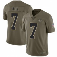 Nike New Orleans Saints #7 Taysom Hill Olive Men's Stitched NFL Limited 2017 Salute To Service Jersey