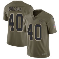 Nike New Orleans Saints #40 Delvin Breaux Olive Men's Stitched NFL Limited 2017 Salute To Service Jersey