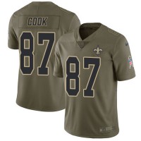 Nike New Orleans Saints #87 Jared Cook Olive Men's Stitched NFL Limited 2017 Salute To Service Jersey
