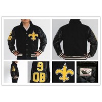 Mitchell And Ness NFL New Orleans New Orleans Saints #9 Drew Brees Authentic Wool Jacket