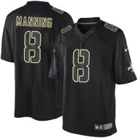 Nike New Orleans Saints #8 Archie Manning Black Men's Stitched NFL Impact Limited Jersey