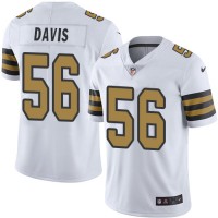 Nike New Orleans Saints #56 DeMario Davis White Men's Stitched NFL Limited Rush Jersey