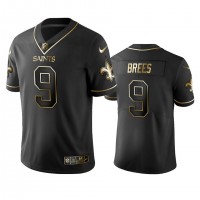 New Orleans Saints #9 Drew Brees Men's Stitched NFL Vapor Untouchable Limited Black Golden Jersey