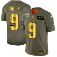 New Orleans New Orleans Saints #9 Drew Brees NFL Men's Nike Olive Gold 2019 Salute to Service Limited Jersey