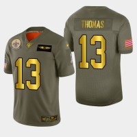 New Orleans New Orleans Saints #13 Michael Thomas Men's Nike Olive Gold 2019 Salute to Service Limited NFL 100 Jersey