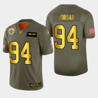 New Orleans New Orleans Saints #94 Cameron Jordan Men's Nike Olive Gold 2019 Salute to Service Limited NFL 100 Jersey