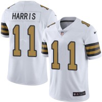 Nike New Orleans Saints #11 Deonte Harris White Men's Stitched NFL Limited Rush Jersey
