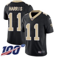 Nike New Orleans Saints #11 Deonte Harris Black Team Color Men's Stitched NFL 100th Season Vapor Untouchable Limited Jersey