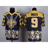Nike New Orleans Saints #9 Drew Brees Black Men's Stitched NFL Elite Noble Fashion Jersey