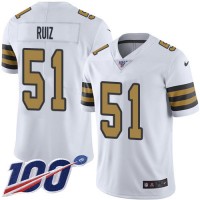Nike New Orleans Saints #51 Cesar Ruiz White Men's Stitched NFL Limited Rush 100th Season Jersey
