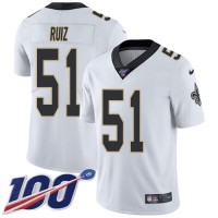 Nike New Orleans Saints #51 Cesar Ruiz White Men's Stitched NFL 100th Season Vapor Untouchable Limited Jersey