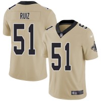 Nike New Orleans Saints #51 Cesar Ruiz Gold Men's Stitched NFL Limited Inverted Legend Jersey