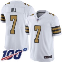 Nike New Orleans Saints #7 Taysom Hill White Men's Stitched NFL Limited Rush 100th Season Jersey