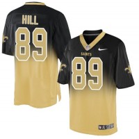 Nike New Orleans Saints #89 Josh Hill Black/Gold Men's Stitched NFL Elite Fadeaway Fashion Jersey