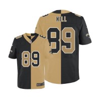 Nike New Orleans Saints #89 Josh Hill Black/Gold Men's Stitched NFL Elite Split Jersey