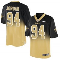 Nike New Orleans Saints #94 Cameron Jordan Black/Gold Men's Stitched NFL Elite Fadeaway Fashion Jersey