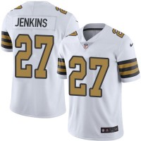 Nike New Orleans Saints #27 Malcolm Jenkins White Men's Stitched NFL Limited Rush Jersey
