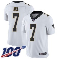 Nike New Orleans Saints #7 Taysom Hill White Men's Stitched NFL 100th Season Vapor Limited Jersey