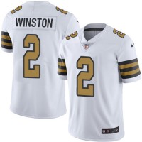 Nike New Orleans Saints #2 Jameis Winston White Men's Stitched NFL Limited Rush Jersey