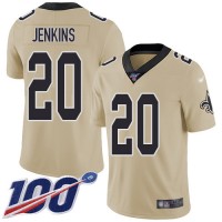Nike New Orleans Saints #20 Janoris Jenkins Gold Men's Stitched NFL Limited Inverted Legend 100th Season Jersey
