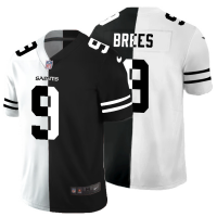 New Orleans New Orleans Saints #9 Drew Brees Men's Black V White Peace Split Nike Vapor Untouchable Limited NFL Jersey