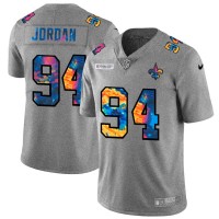 New Orleans New Orleans Saints #94 Cameron Jordan Men's Nike Multi-Color 2020 NFL Crucial Catch NFL Jersey Greyheather