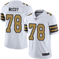 Nike New Orleans Saints #78 Erik McCoy White Men's Stitched NFL Limited Rush Jersey