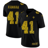 New Orleans New Orleans Saints #41 Alvin Kamara Men's Nike Leopard Print Fashion Vapor Limited NFL Jersey Black