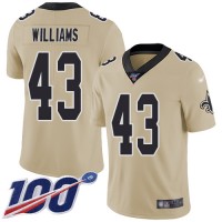 Nike New Orleans Saints #43 Marcus Williams Gold Men's Stitched NFL Limited Inverted Legend 100th Season Jersey