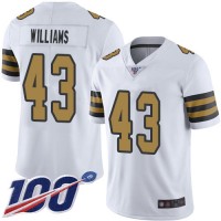 Nike New Orleans Saints #43 Marcus Williams White Men's Stitched NFL Limited Rush 100th Season Jersey