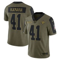 New Orleans New Orleans Saints #41 Alvin Kamara Olive Nike 2021 Salute To Service Limited Player Jersey