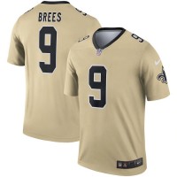 New Orleans New Orleans Saints #9 Drew Brees Nike Men's Gold Inverted Legend Jersey