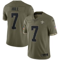 New Orleans New Orleans Saints #7 Taysom Hill Nike Men's 2022 Salute To Service Limited Jersey - Olive