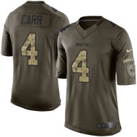 Nike New Orleans Saints #4 Derek Carr Green Men's Stitched NFL Limited 2015 Salute To Service Jersey