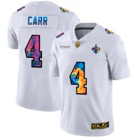 New Orleans New Orleans Saints #4 Derek Carr Men's White Nike Multi-Color 2020 NFL Crucial Catch Limited NFL Jersey