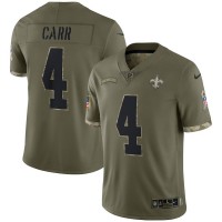 New Orleans New Orleans Saints #4 Derek Carr Nike Men's 2022 Salute To Service Limited Jersey - Olive