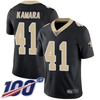 Nike New Orleans Saints #41 Alvin Kamara Black Team Color Men's Stitched NFL 100th Season Vapor Limited Jersey