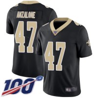 Nike New Orleans Saints #47 Alex Anzalone Black Team Color Men's Stitched NFL 100th Season Vapor Limited Jersey