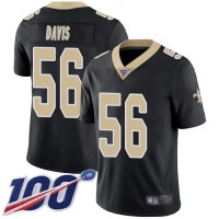 Nike New Orleans Saints #56 DeMario Davis Black Team Color Men's Stitched NFL 100th Season Vapor Limited Jersey