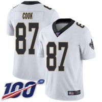 Nike New Orleans Saints #87 Jared Cook White Men's Stitched NFL 100th Season Vapor Limited Jersey
