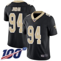 Nike New Orleans Saints #94 Cameron Jordan Black Team Color Men's Stitched NFL 100th Season Vapor Limited Jersey