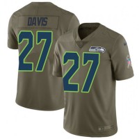 Nike Seattle Seahawks #27 Mike Davis Olive Men's Stitched NFL Limited 2017 Salute to Service Jersey