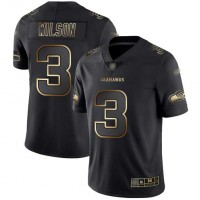 Nike Seattle Seahawks #3 Russell Wilson Black/Gold Men's Stitched NFL Vapor Untouchable Limited Jersey