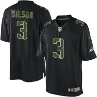 Nike Seattle Seahawks #3 Russell Wilson Black Men's Stitched NFL Impact Limited Jersey