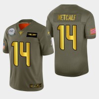 Seattle Seattle Seahawks #14 DK Metcalf Men's Nike Olive Gold 2019 Salute to Service Limited NFL 100 Jersey