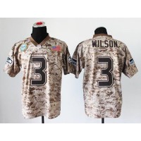 Nike Seattle Seahawks #3 Russell Wilson Camo Men's Stitched NFL New Elite USMC Jersey