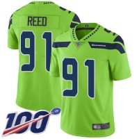 Nike Seattle Seahawks #91 Jarran Reed Green Men's Stitched NFL Limited Rush 100th Season Jersey