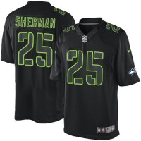 Nike Seattle Seahawks #25 Richard Sherman Black Men's Stitched NFL Impact Limited Jersey