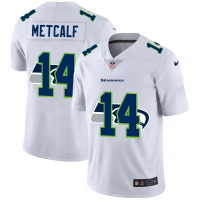 Seattle Seattle Seahawks #14 DK Metcalf White Men's Nike Team Logo Dual Overlap Limited NFL Jersey
